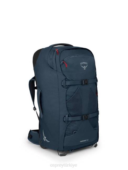 erkekler sessiz uzay mavisi Osprey farpoint tekerlekli seyahat paketi 65l/27,5