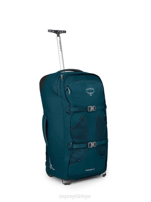 kadınlar gece orman mavisi Osprey fairview tekerlekli seyahat paketi 65l/27,5" tekerlekler | seyahat paketi el bagajı 20VZ522