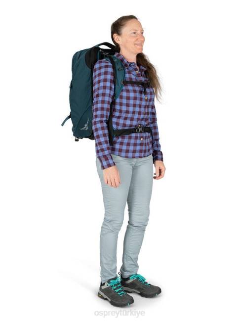 kadınlar siyah Osprey fairview tekerlekli seyahat paketi el bagajı 36l/21,5