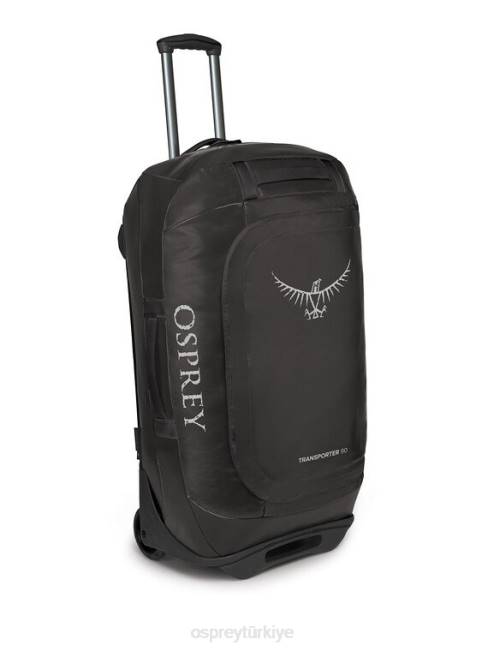 üniseks siyah Osprey taşıyıcı tekerlekli spor çantası 90 seyahat tekerlekleri | dişli taşıyıcı 20VZ624