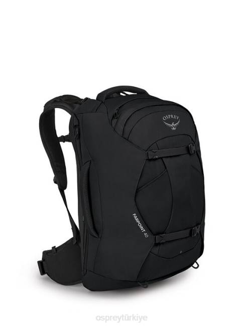 erkekler siyah Osprey farpoint 40 seyahat paketi seyahat paketi 20VZ553