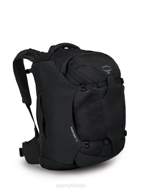 erkekler siyah Osprey farpoint 55 seyahat paketi seyahat paketi 20VZ517