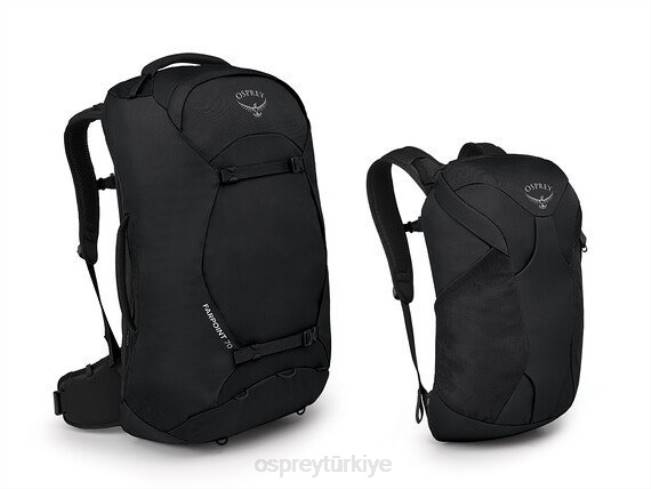 erkekler siyah Osprey farpoint 70 seyahat paketi seyahat paketi 20VZ520