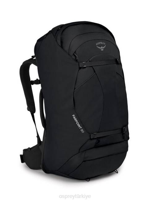 erkekler siyah Osprey farpoint 80 seyahat paketi seyahat paketi 20VZ521