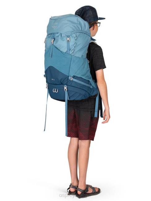 çocuklar turuncu gün batımı Osprey ace 38 sırt çantasıyla seyahat (5-11 yaş) 20VZ356