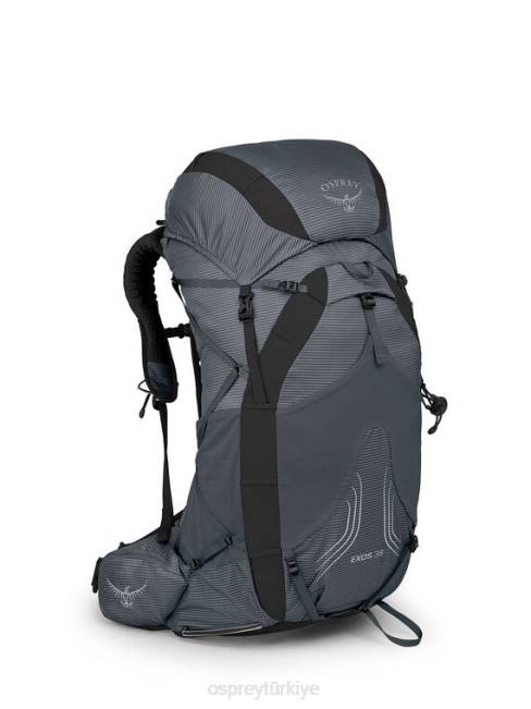erkekler tungsten grisi Osprey exos 38 ultra hafif sırt çantasıyla seyahat | günlük yürüyüş 20VZ248