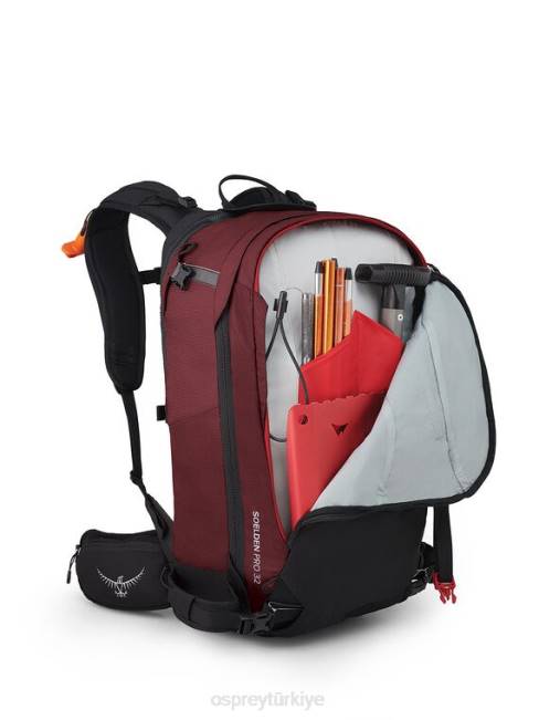 erkekler kırmızı dağ Osprey soelden pro 32 dağlık bölgede kayak/snowboard 20VZ466