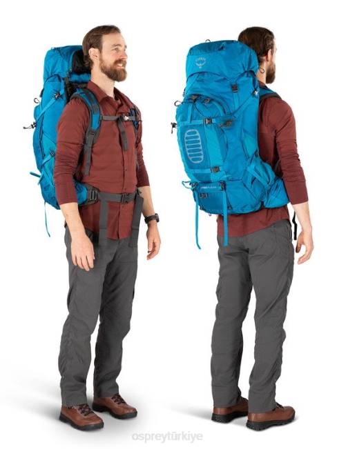 erkekler akso yeşili Osprey aether artı 60 sırt çantasıyla seyahat 20VZ67