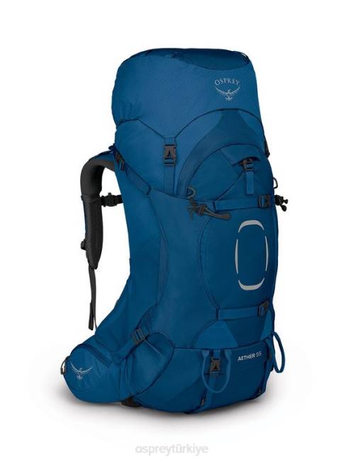 erkekler derin su mavisi Osprey aether 55 sırt çantasıyla seyahat 20VZ69