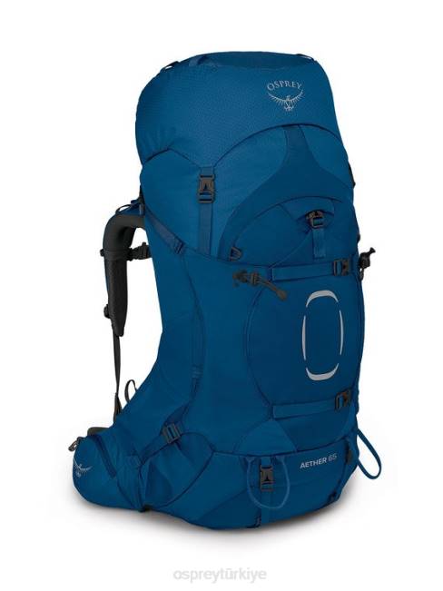 erkekler derin su mavisi Osprey aether 65 sırt çantasıyla seyahat 20VZ72