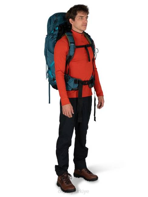 erkekler efsanevi yeşil Osprey atmos ag 65 sırt çantasıyla seyahat 20VZ14