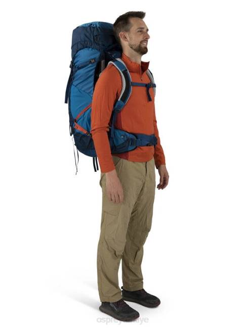 erkekler gece vardiyası scoria mavisi Osprey atmos ag lt 65 sırt çantasıyla seyahat 20VZ1