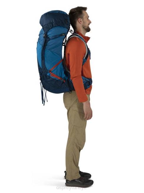 erkekler gece vardiyası scoria mavisi Osprey atmos ag lt 65 sırt çantasıyla seyahat 20VZ1