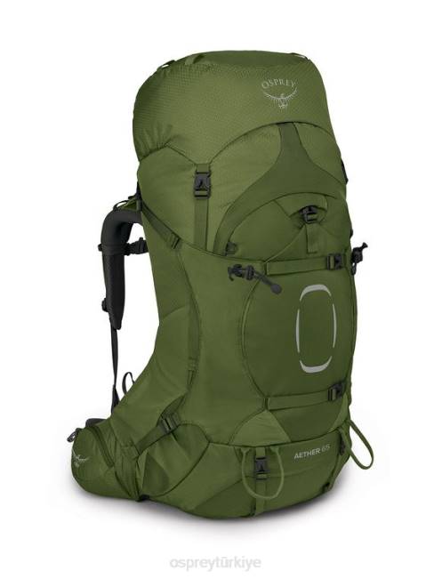 erkekler sarımsak hardal yeşili Osprey aether 65 sırt çantasıyla seyahat 20VZ73