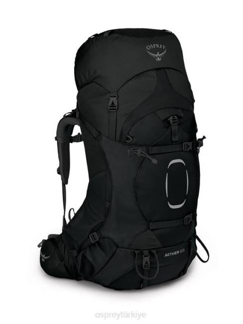 erkekler siyah Osprey aether 65 sırt çantasıyla seyahat 20VZ74