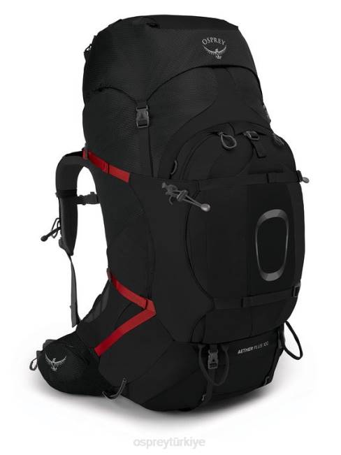 erkekler siyah Osprey aether artı 100 sırt çantasıyla seyahat 20VZ81