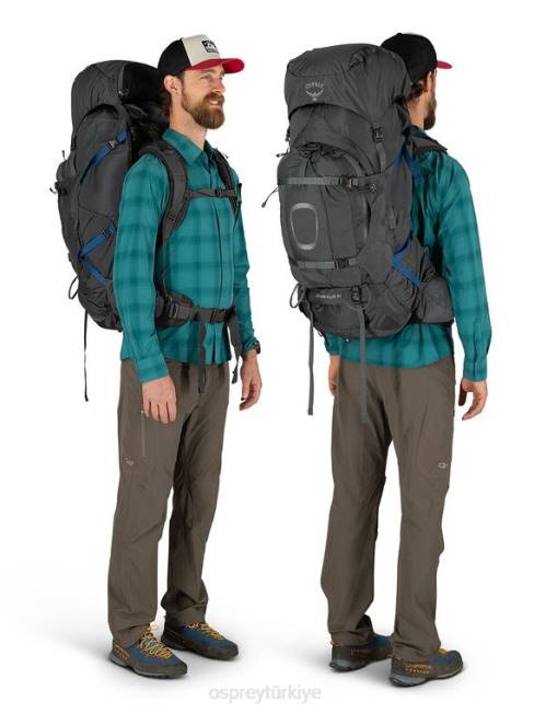 erkekler siyah Osprey aether plus 70 sırt çantasıyla seyahat 20VZ77