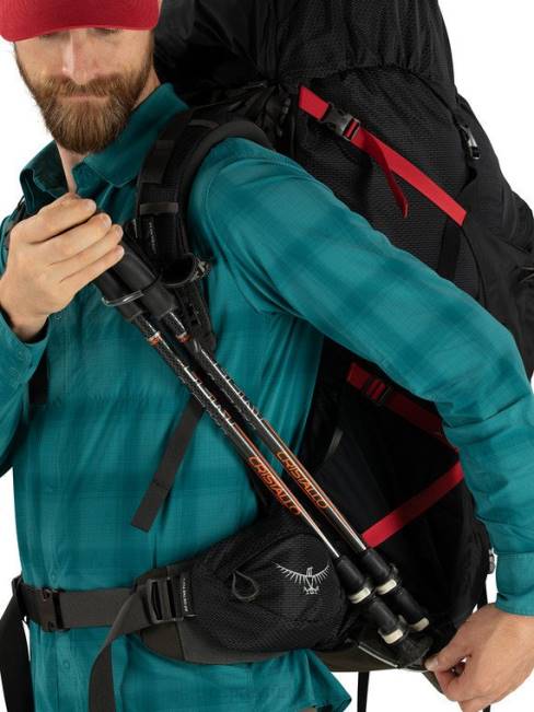 erkekler siyah Osprey aether plus 70 sırt çantasıyla seyahat 20VZ77