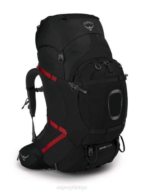 erkekler siyah Osprey aether plus 85 sırt çantasıyla seyahat 20VZ79