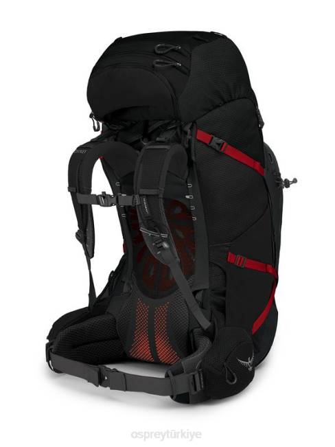 erkekler siyah Osprey aether plus 85 sırt çantasıyla seyahat 20VZ79