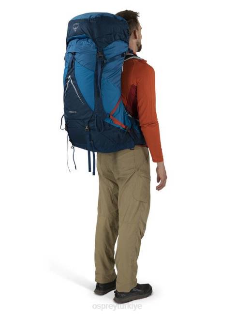 erkekler siyah Osprey atmos ag lt 65 sırt çantasıyla seyahat 20VZ3