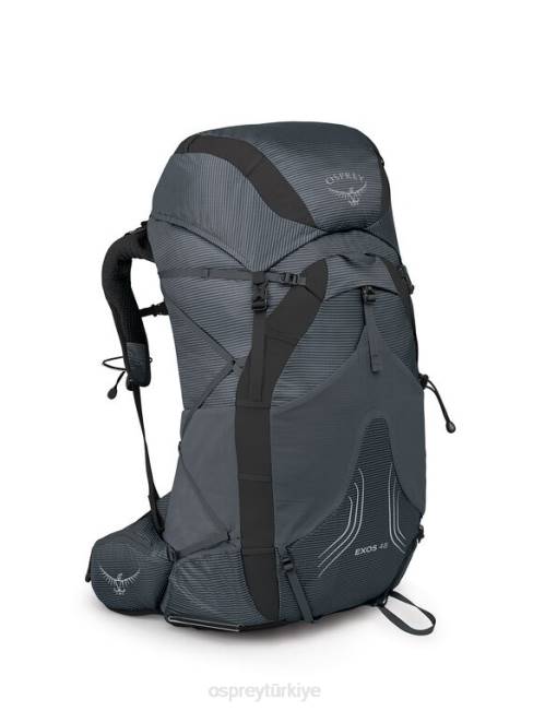 erkekler tungsten grisi Osprey exos 48 ultra hafif sırt çantasıyla seyahat 20VZ22
