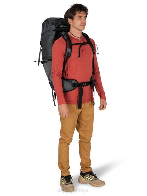 erkekler tungsten grisi Osprey exos 48 ultra hafif sırt çantasıyla seyahat 20VZ22