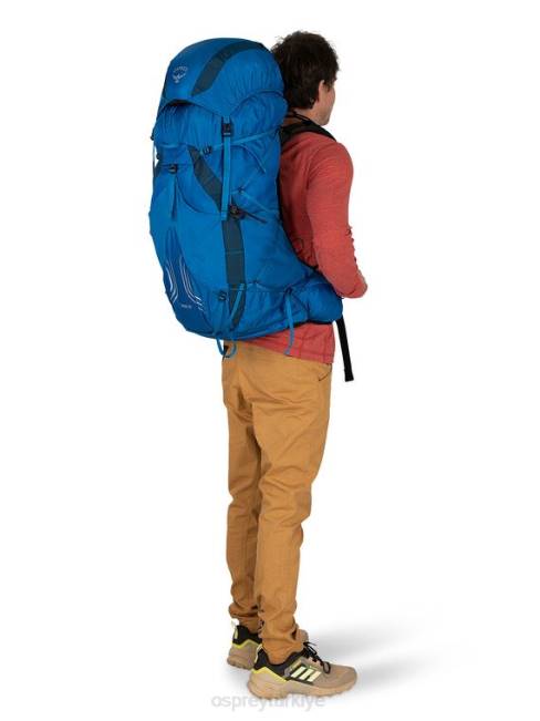 erkekler tungsten grisi Osprey exos 58 ultra hafif sırt çantasıyla seyahat 20VZ24