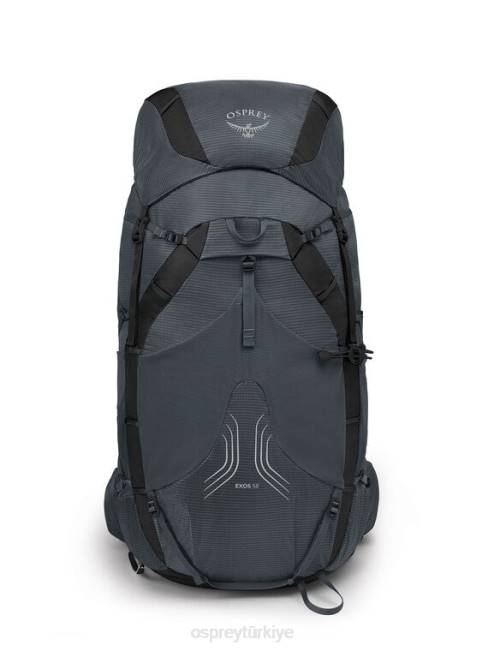 erkekler tungsten grisi Osprey exos 58 ultra hafif sırt çantasıyla seyahat 20VZ24