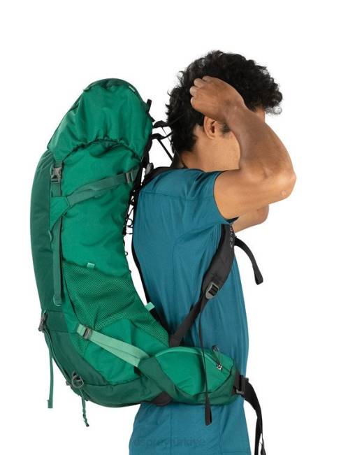 erkekler yeşilbaş yeşili Osprey kale 50 sırt çantasıyla seyahat 20VZ96