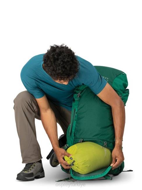 erkekler yeşilbaş yeşili Osprey kale 65 sırt çantasıyla seyahat 20VZ99