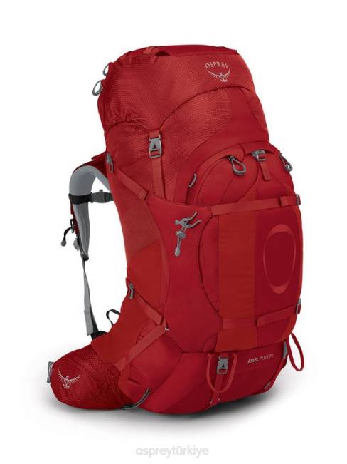 kadınlar akik kırmızısı Osprey ariel artı 70 sırt çantasıyla seyahat 20VZ91