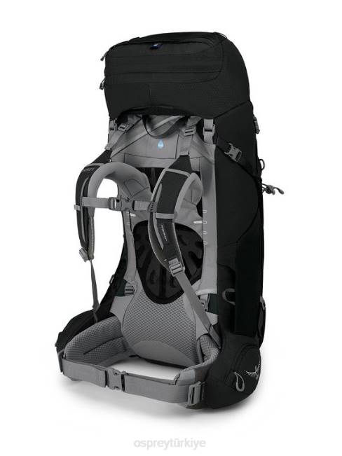 kadınlar siyah Osprey Ariel 55 sırt çantasıyla seyahat 20VZ84
