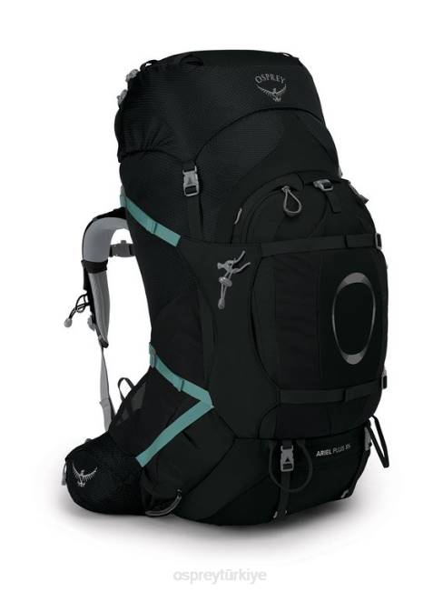 kadınlar siyah Osprey ariel artı 85 sırt çantasıyla seyahat 20VZ95