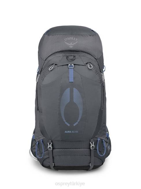 kadınlar tungsten grisi Osprey aura ag 65 sırt çantasıyla seyahat 20VZ19