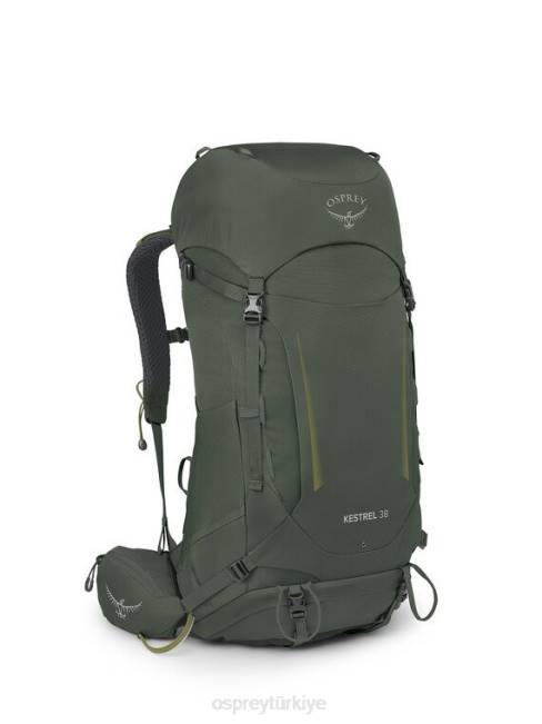 üniseks bonsai yeşili Osprey kerkenez 38 sırt çantasıyla seyahat 20VZ224