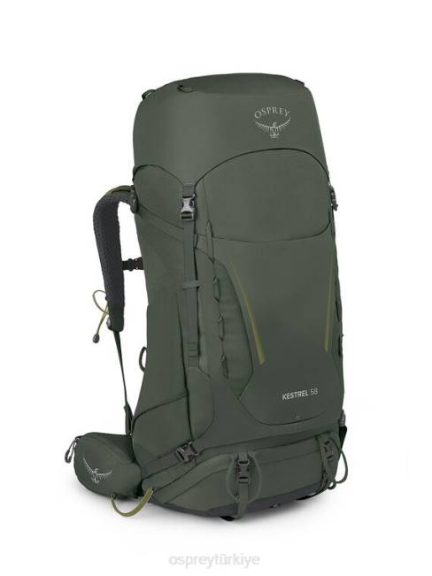 üniseks bonsai yeşili Osprey kerkenez 58 sırt çantasıyla seyahat 20VZ56