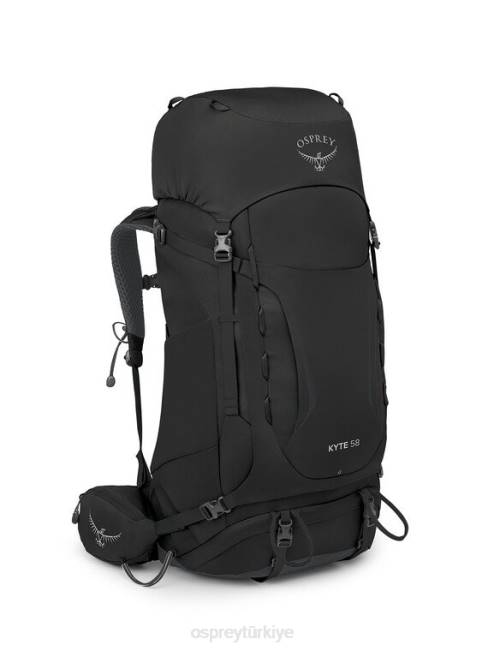 üniseks siyah Osprey Kyte 58 sırt çantasıyla seyahat 20VZ63